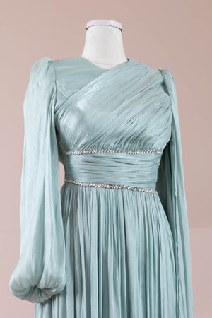 Zafira Tesettür Abiye - FioraofDress - tesettur - abiye - mint yeşili - 38 - hijab - evening - dress