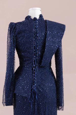 Ziva Tesettür Abiye - FioraofDress - tesettur - abiye - lacivert - 38 - hijab - evening - dress